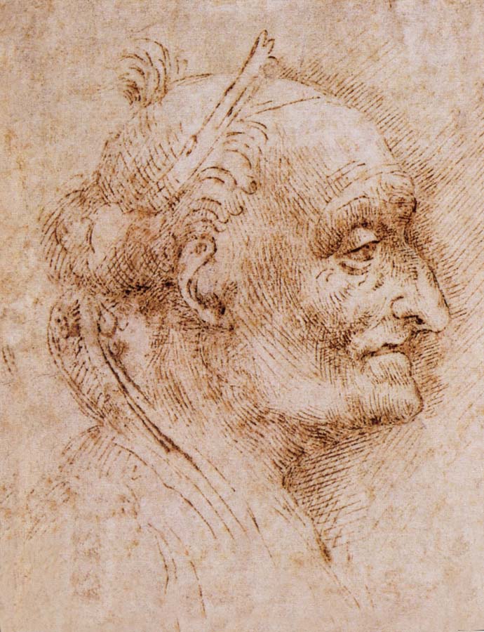 Aurelio Luini attributed, profile of an old man